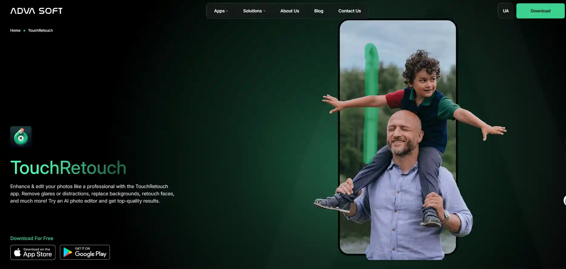 TouchRetouch interface demonstrating precise object and line removal tools; a popular app to remove text from image for meticulous results when accuracy and control over fine details are required.