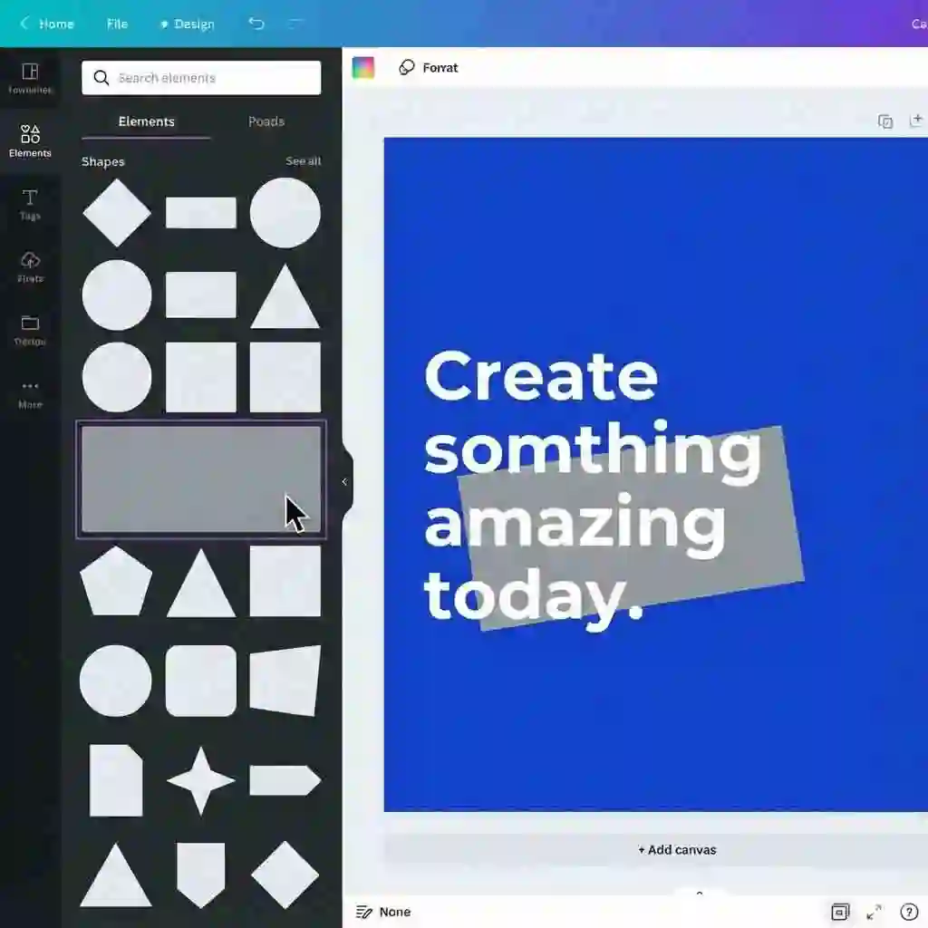 Manual element masking method in Canva to canva remove text from image by placing a shape over words, color-matched with an eyedropper to blend into the background for precise, free cleanup.