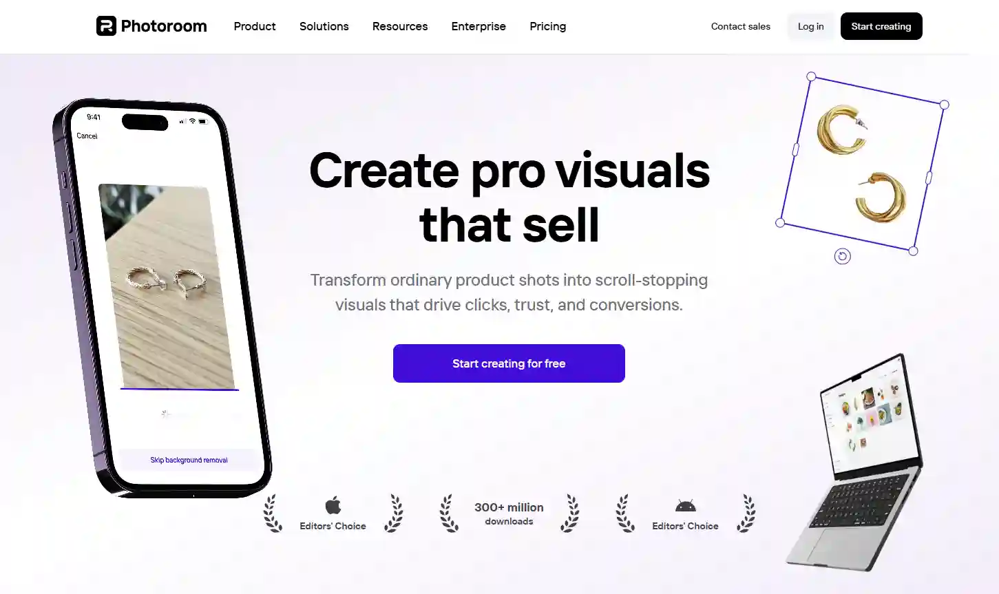 PhotoRoom mobile interface demonstrating the Retouch tool to remove text from image ai free on smartphones, ideal for e-commerce sellers editing product photos quickly on the go.